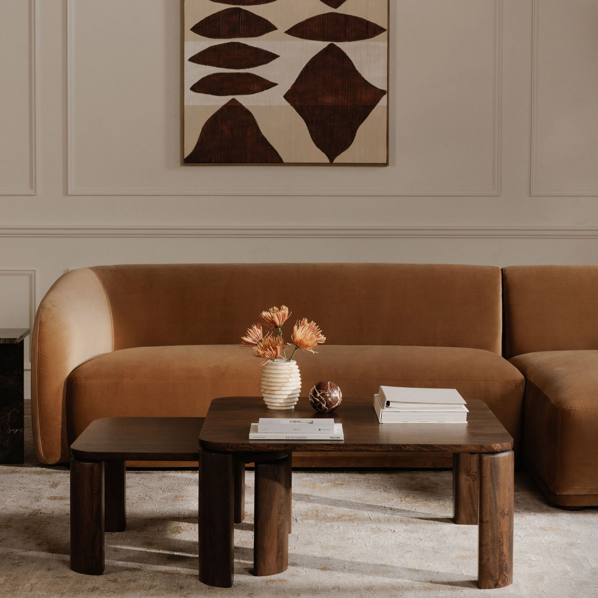 Bailey Nesting Coffee Table Deep Brown, by Moe's Home, 35" width x 16" height x 35" depth View 7