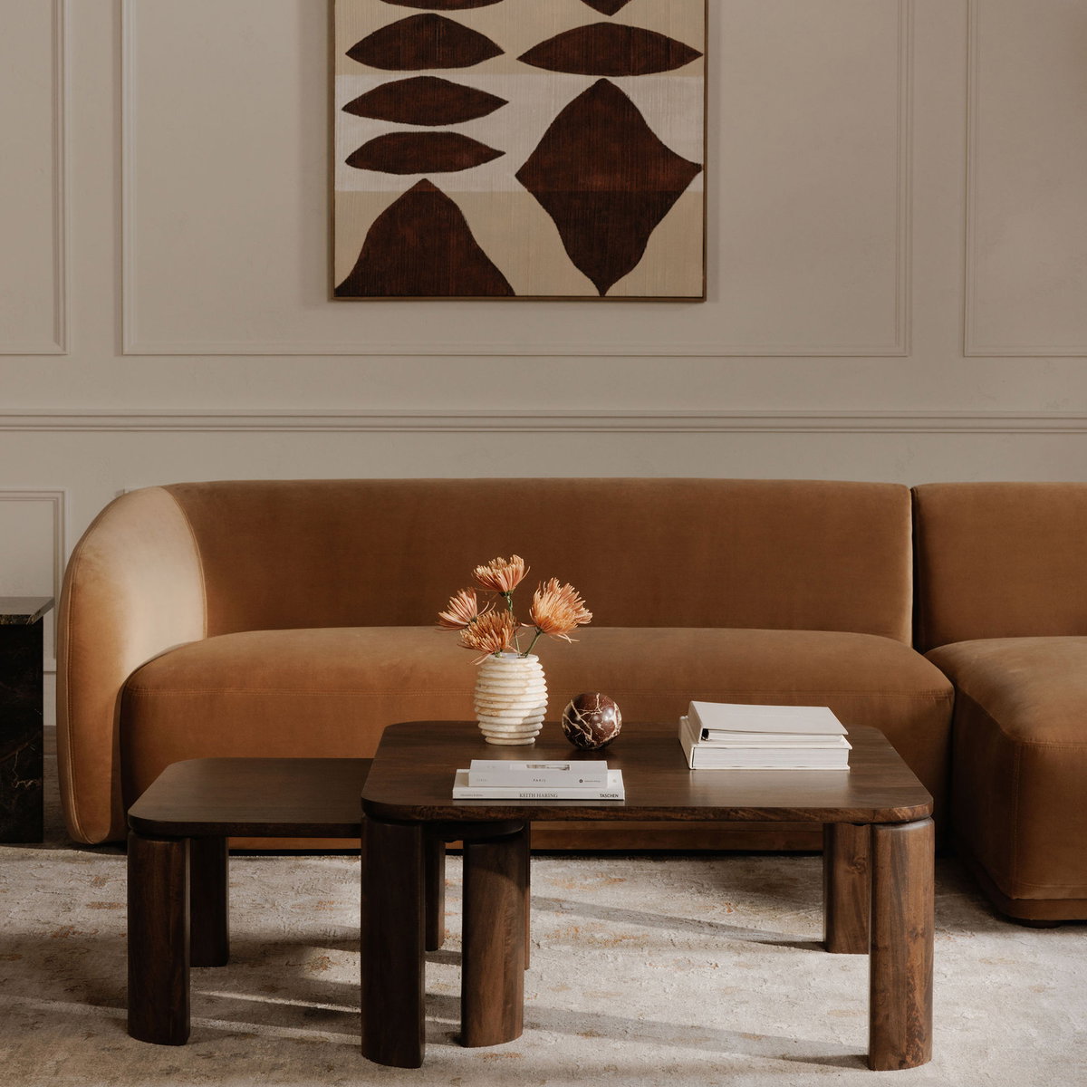 Bailey Nesting Coffee Table Deep Brown, by Moe's Home, 35" width x 16" height x 35" depth View 7