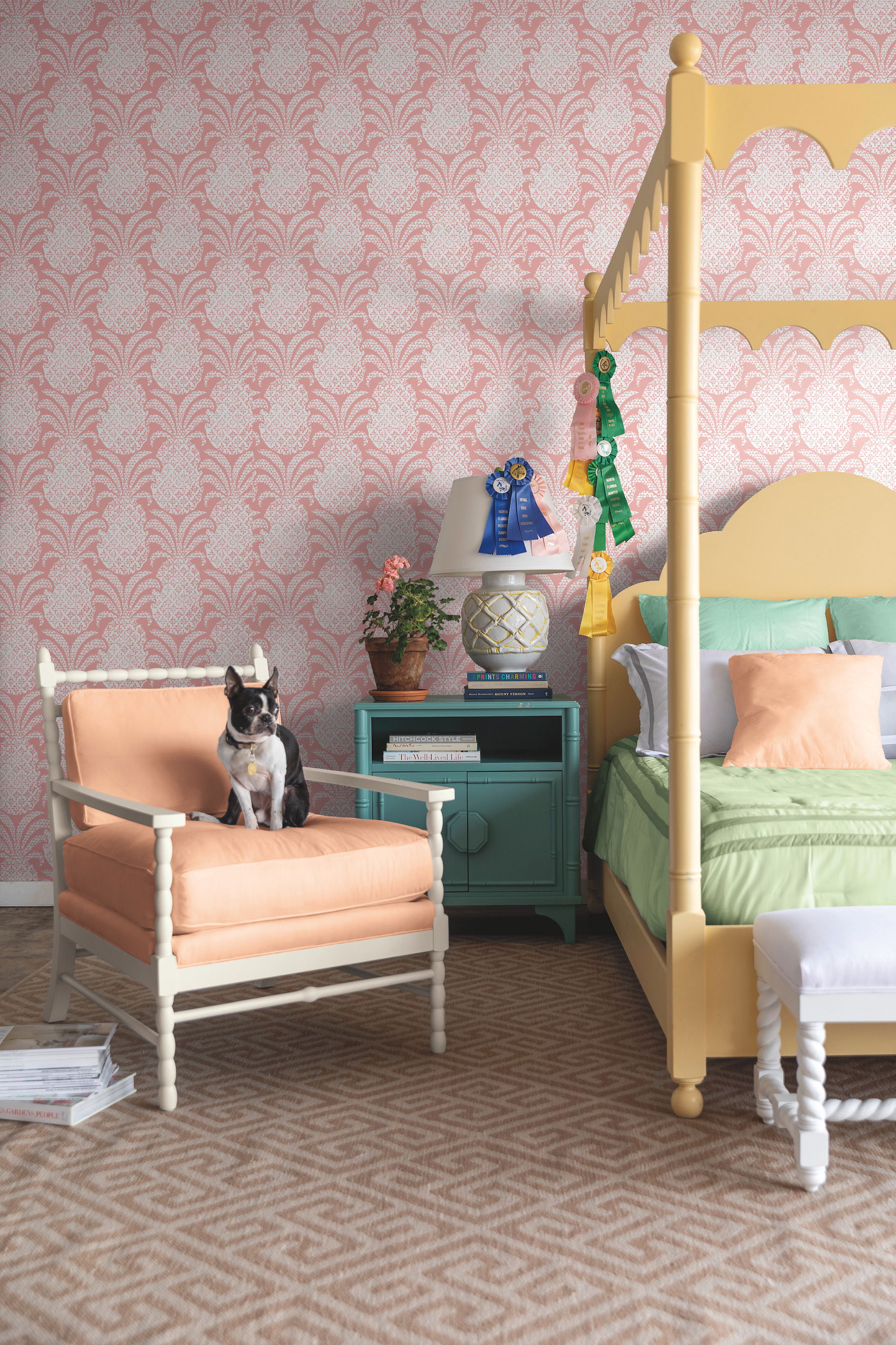Colony Club Shell Pink Peel & Stick Wallpaper large image 
