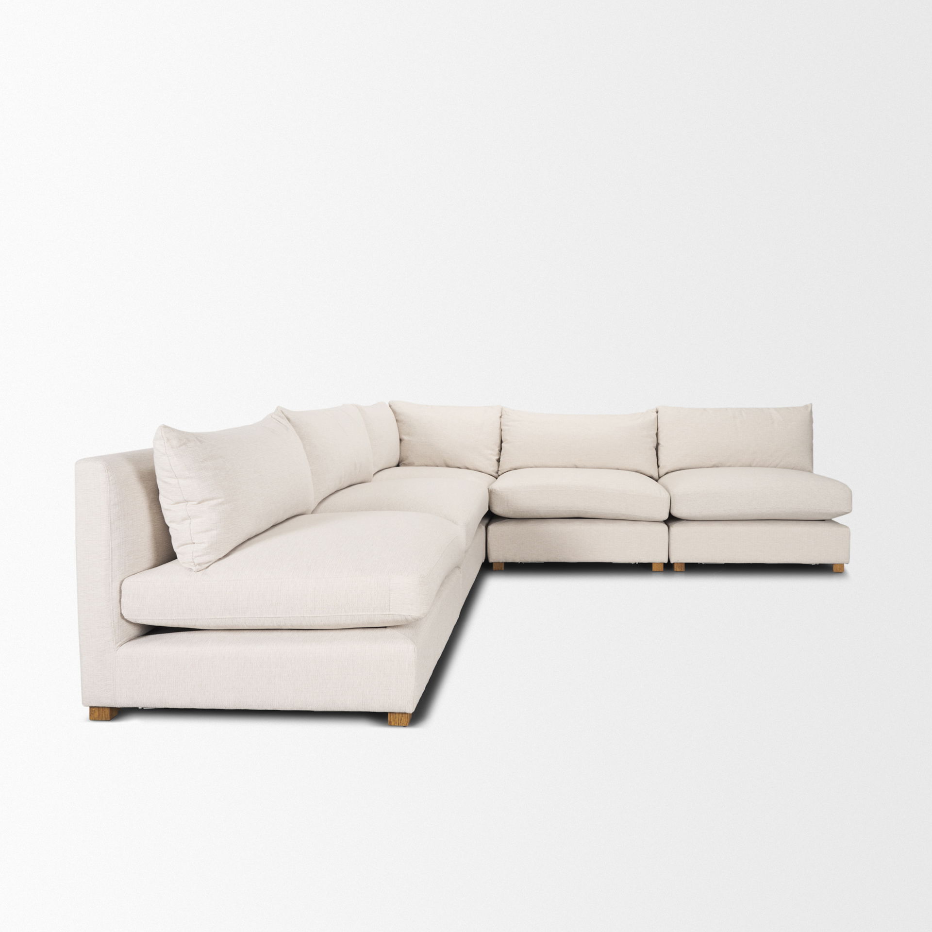 Halston 5 piece Banquet Oatmeal Sofa Set, Sectional Sofa by Mercana, 115.5" length x 115.5" width x 30.5" height View 2