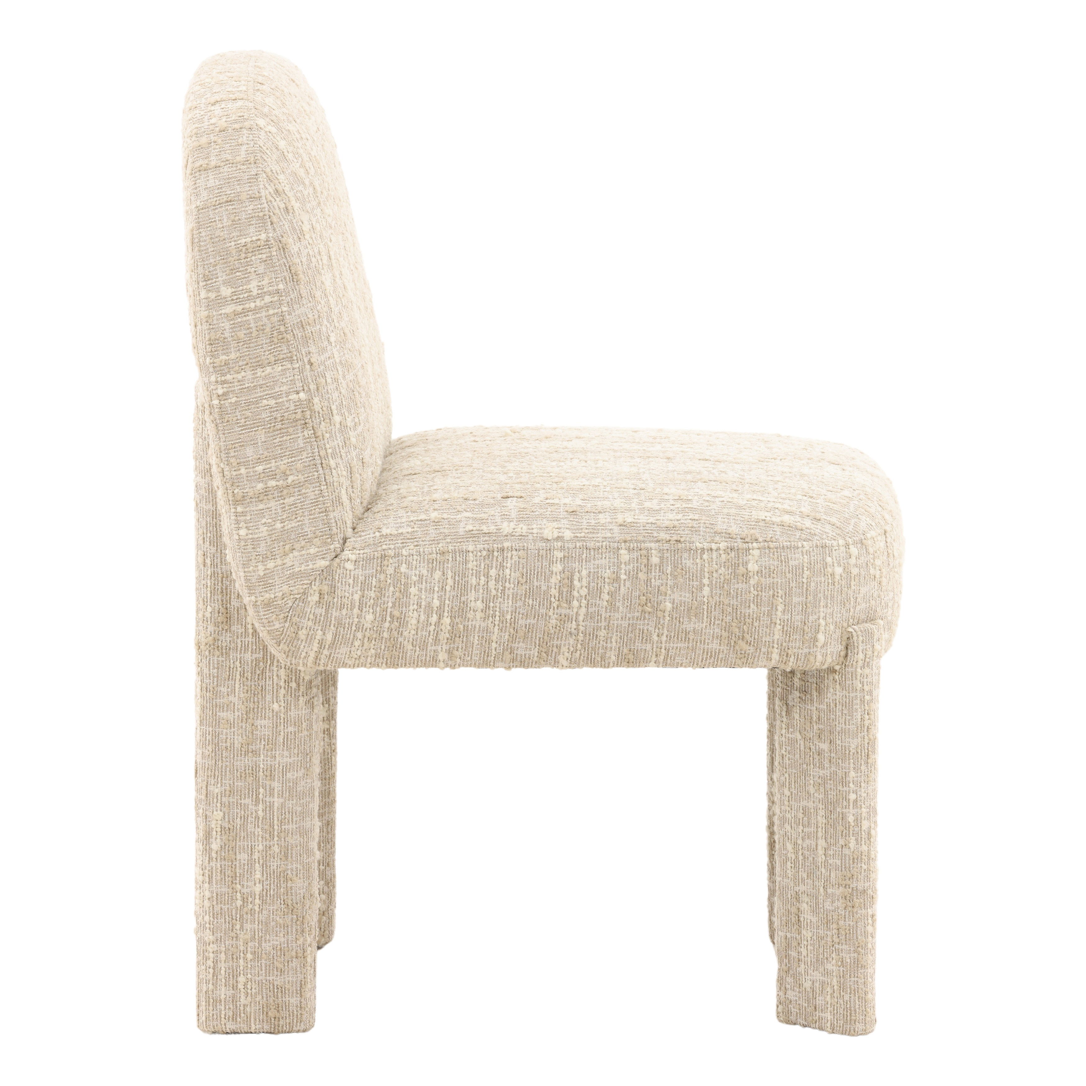 Briella Dining Chair Beige, by Dovetail, 20" width x 34" height x 25" depth View 3