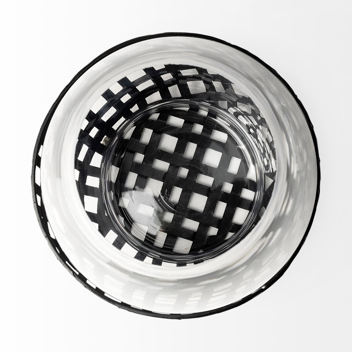 Reena II Large Black Woven Metal Base Table Candle Holder, Candles & Candle Holder by Mercana, 7.68" length x 7.68" width x 9.84" height View 6