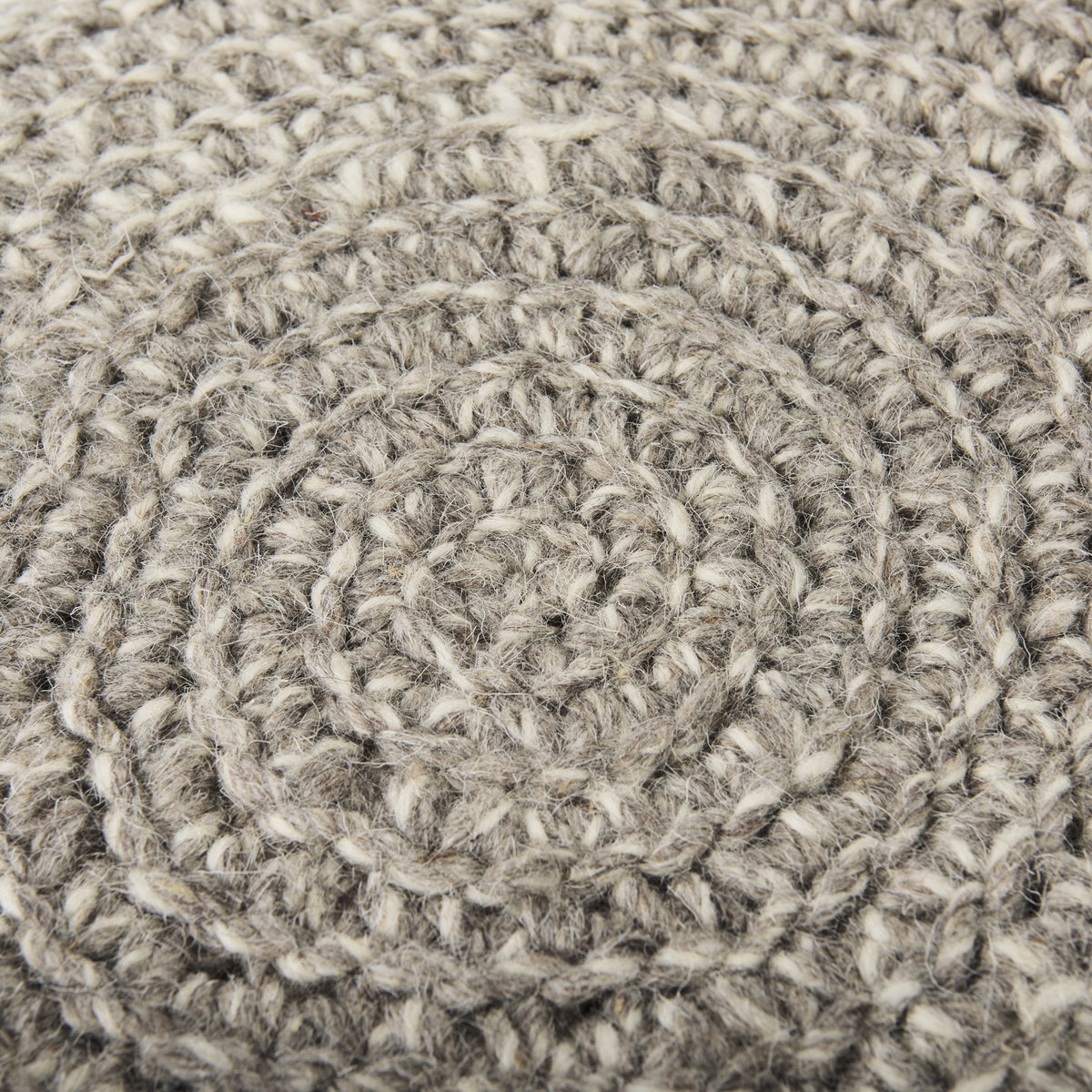 Bina  Taupe 4 Legged Wool Stool, Ottoman by Mercana, 19" length x 19" width x 15" height View 9