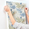 Handpainted Songbird Green & Blue Wallpaper, by York Wall, 27' length x 2'3" width x 0.02" depth thumbnail 6