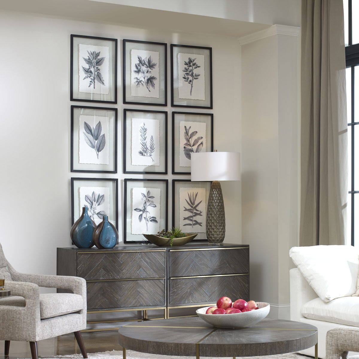 Farmhouse Florals Framed Prints Set/9, Art by Uttermost, 17.5" width x 23" height x 0.75" depth View 8