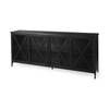 Poppy I 79x16 Black Metal With  Glass Door Sideboard, Sideboards & Buffet by Mercana, 79" length x 16" width x 33" height thumbnail 1