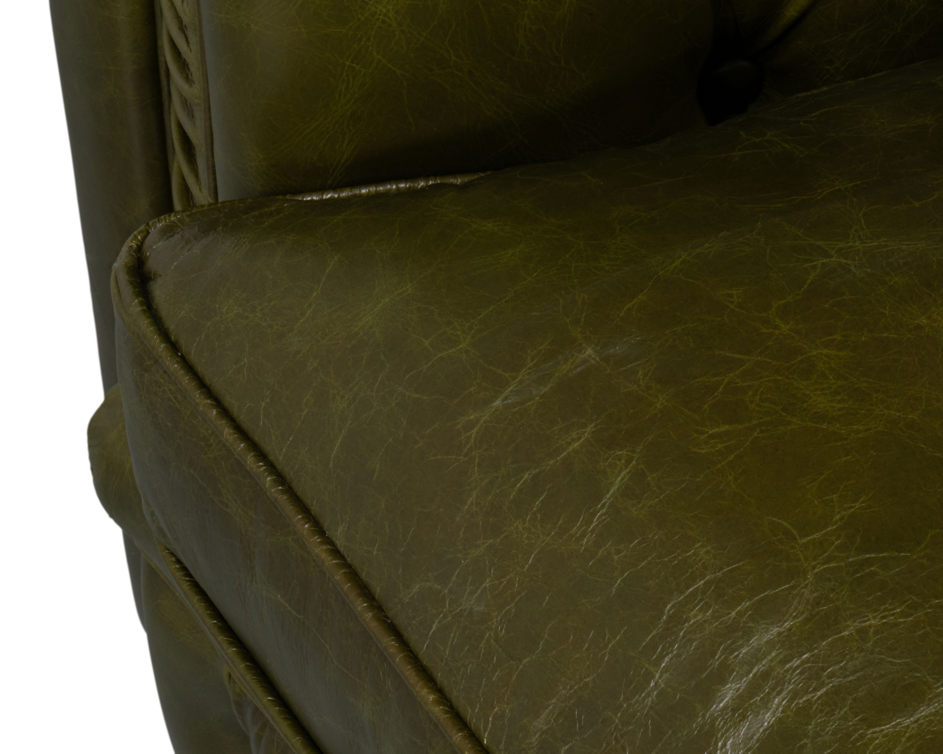 Savile Leather Sofa, Green large image 