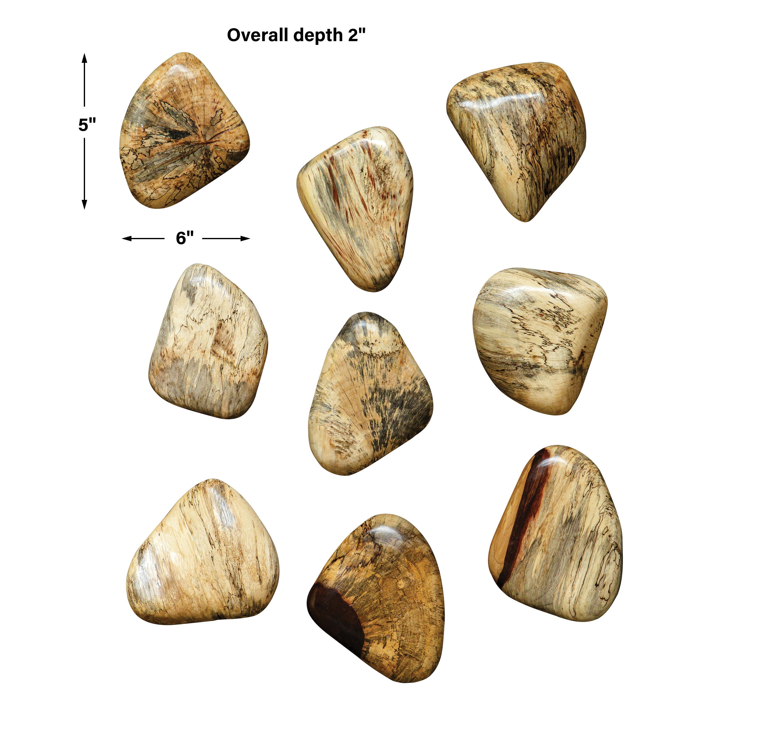 Pebbles Blonde Wood Wall Décor Set/9 large image 