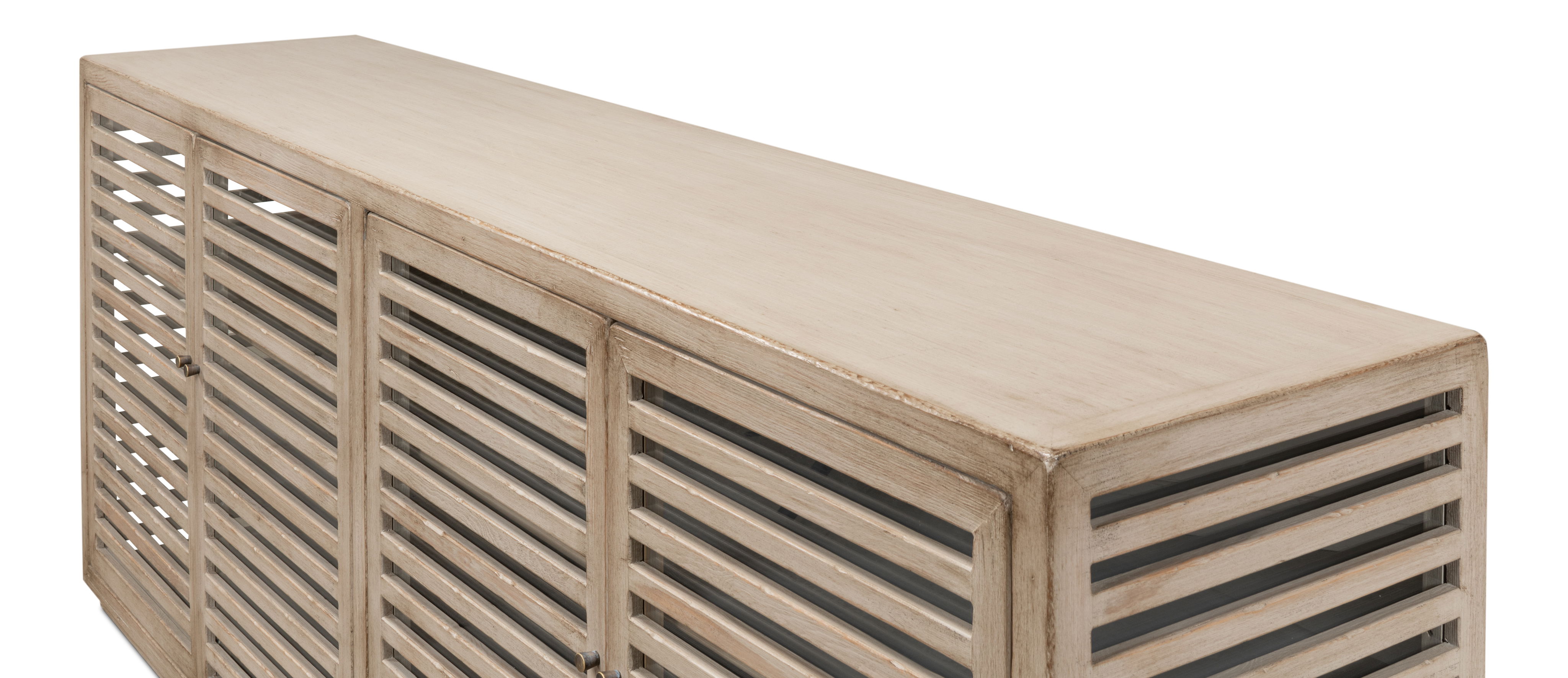 St. Nevis Sideboard, Grey Wash, Cabinets & Sideboard by Sarreid, 92" length x 20" width x 37" height View 10