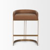 Hollyfield Backless 24.75in Seat Counter Stool | Cognac Brown Leather, Counter & Bar Stool by Mercana, 20.5" length x 19.5" width x 28.7" height thumbnail 3