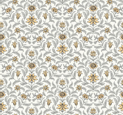 Vintage Blooms Yellow Wallpaper