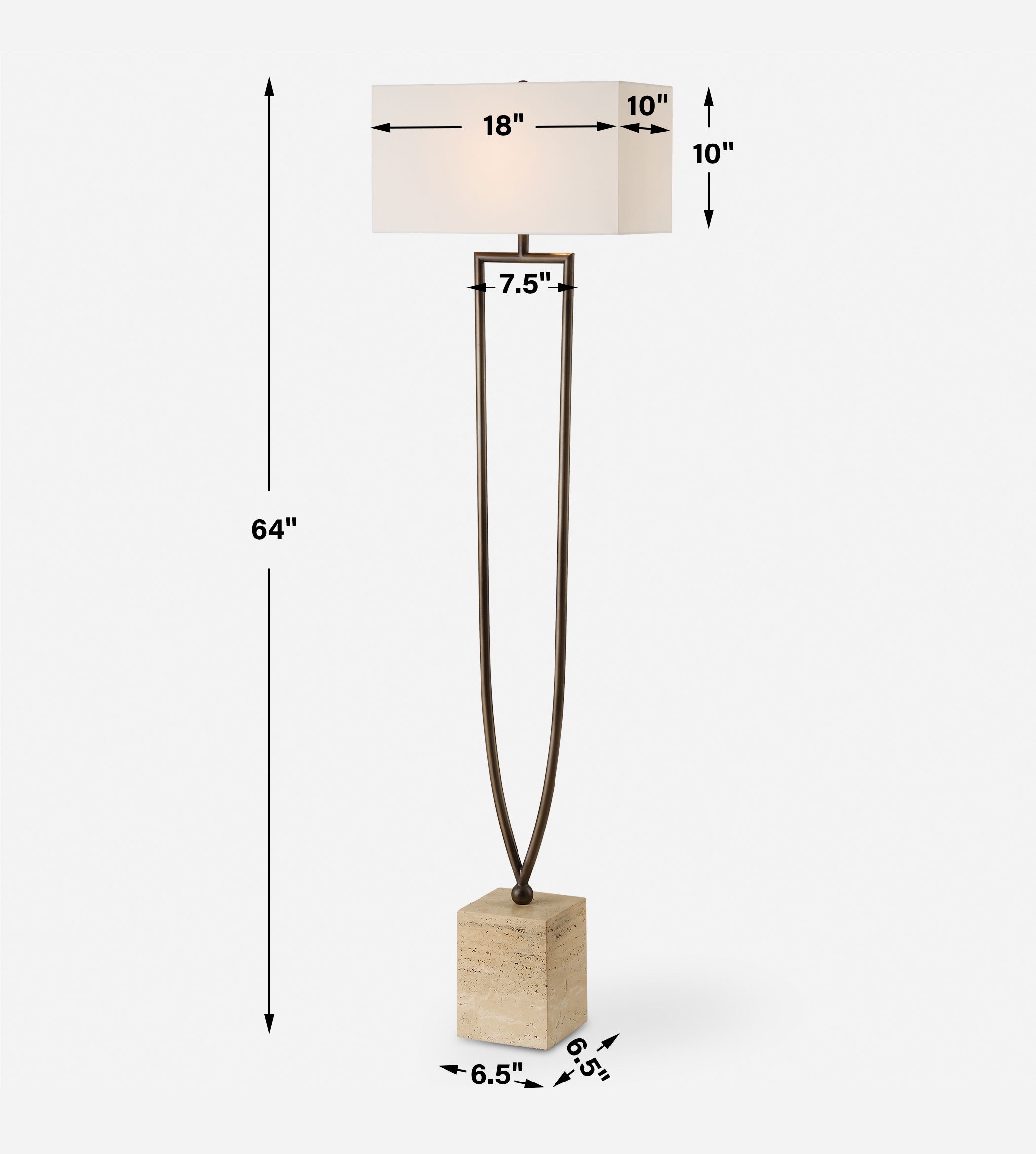 Fork In The Road Floor Lamp, by Uttermost, 18" width x 64" height x 10" depth View 3