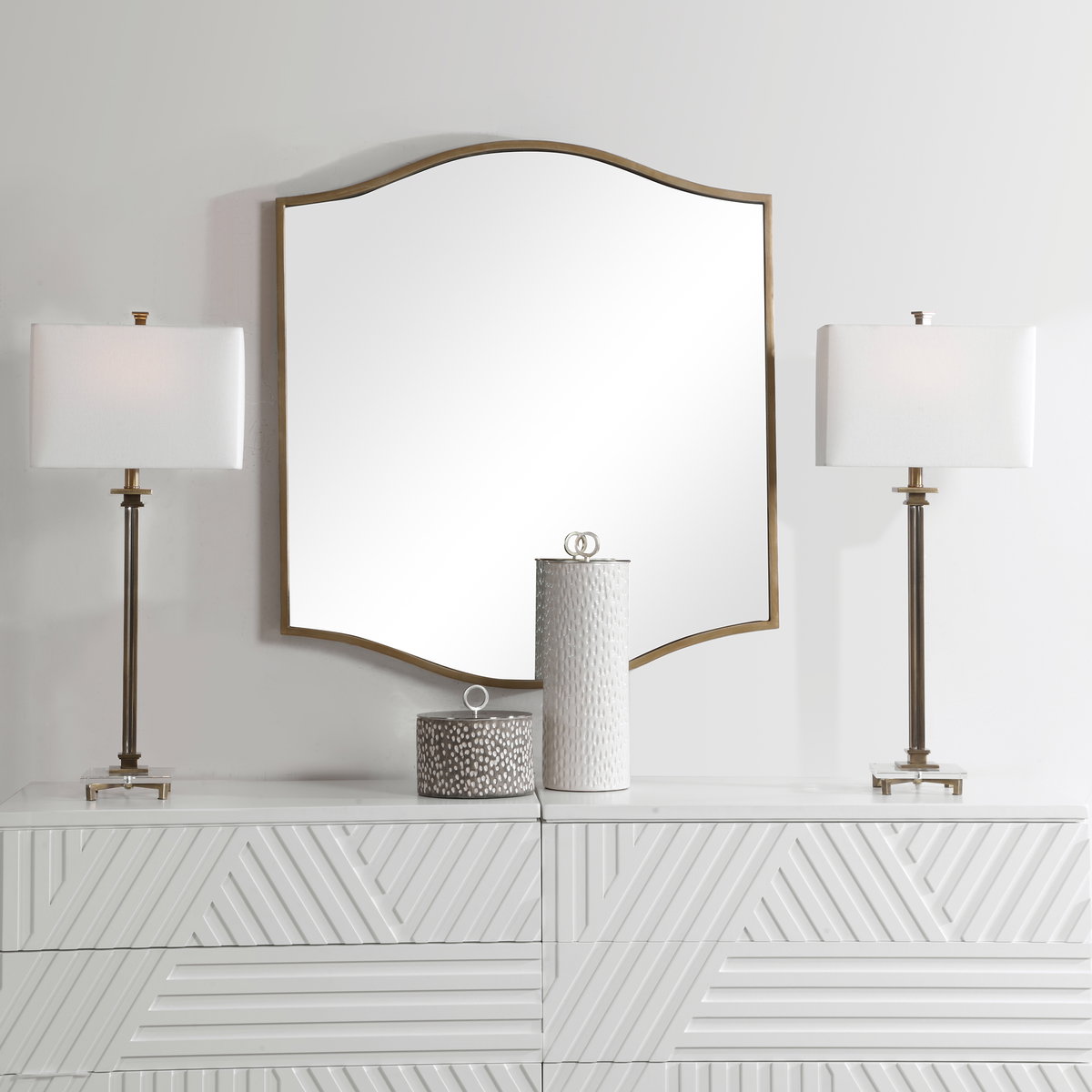 Cerise Gold Mirror, by Uttermost, 36" width x 40.75" height x 1.5" depth View 2