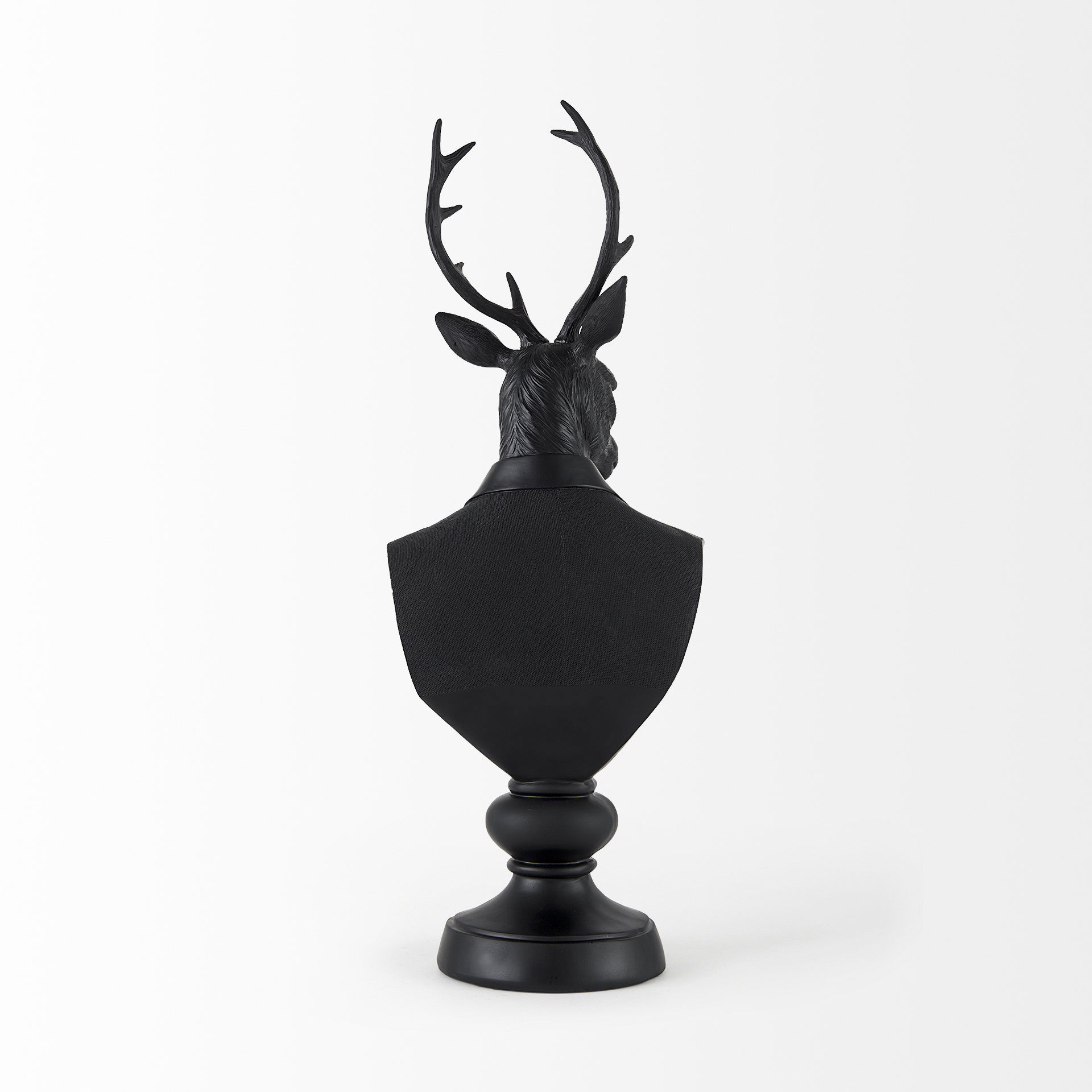 Mozart  Black Painted Resin Deer Bust large image 