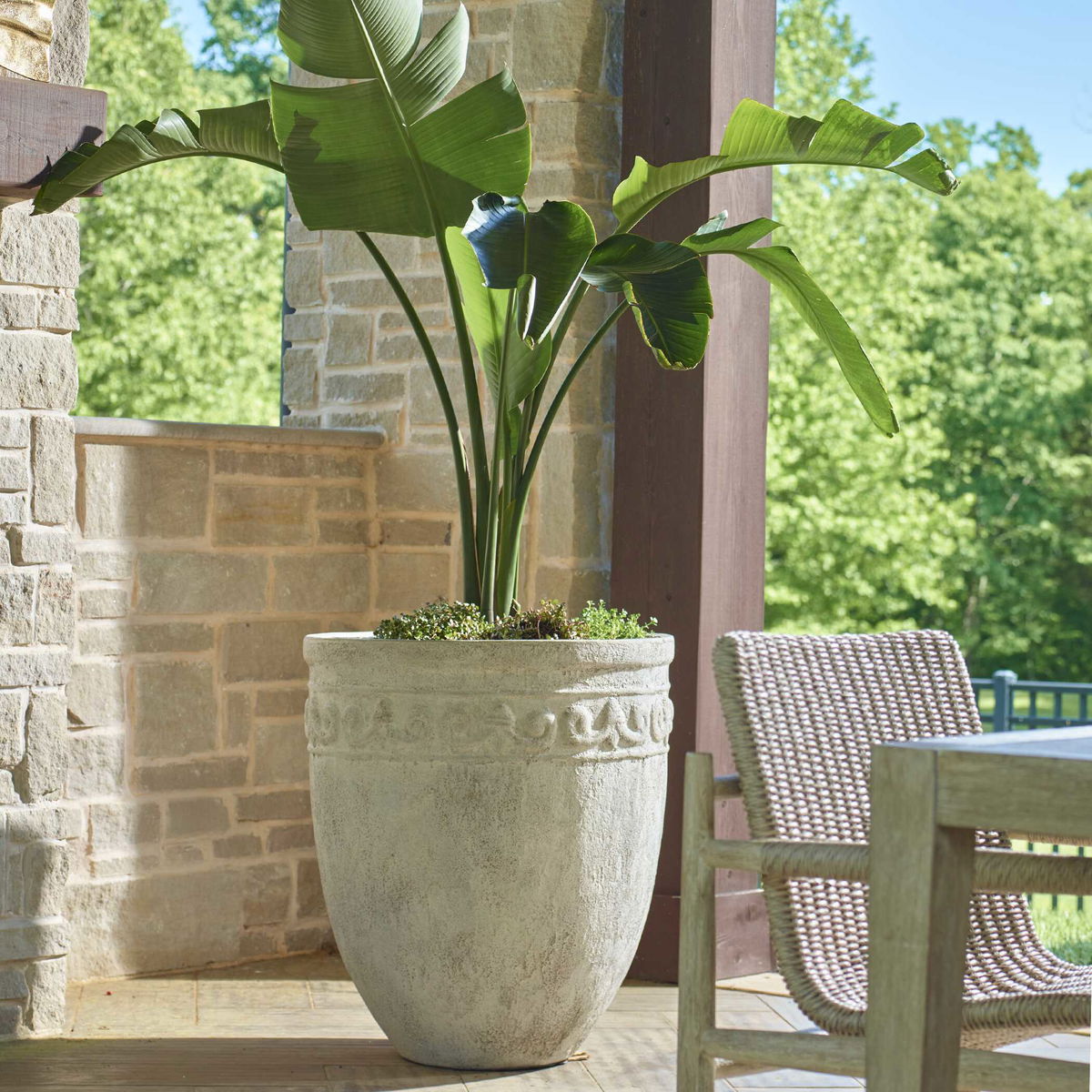 Timeless Terrace Outdoor Planter, by Uttermost, 25.75" width x 29.75" height x 25.75" depth View 2