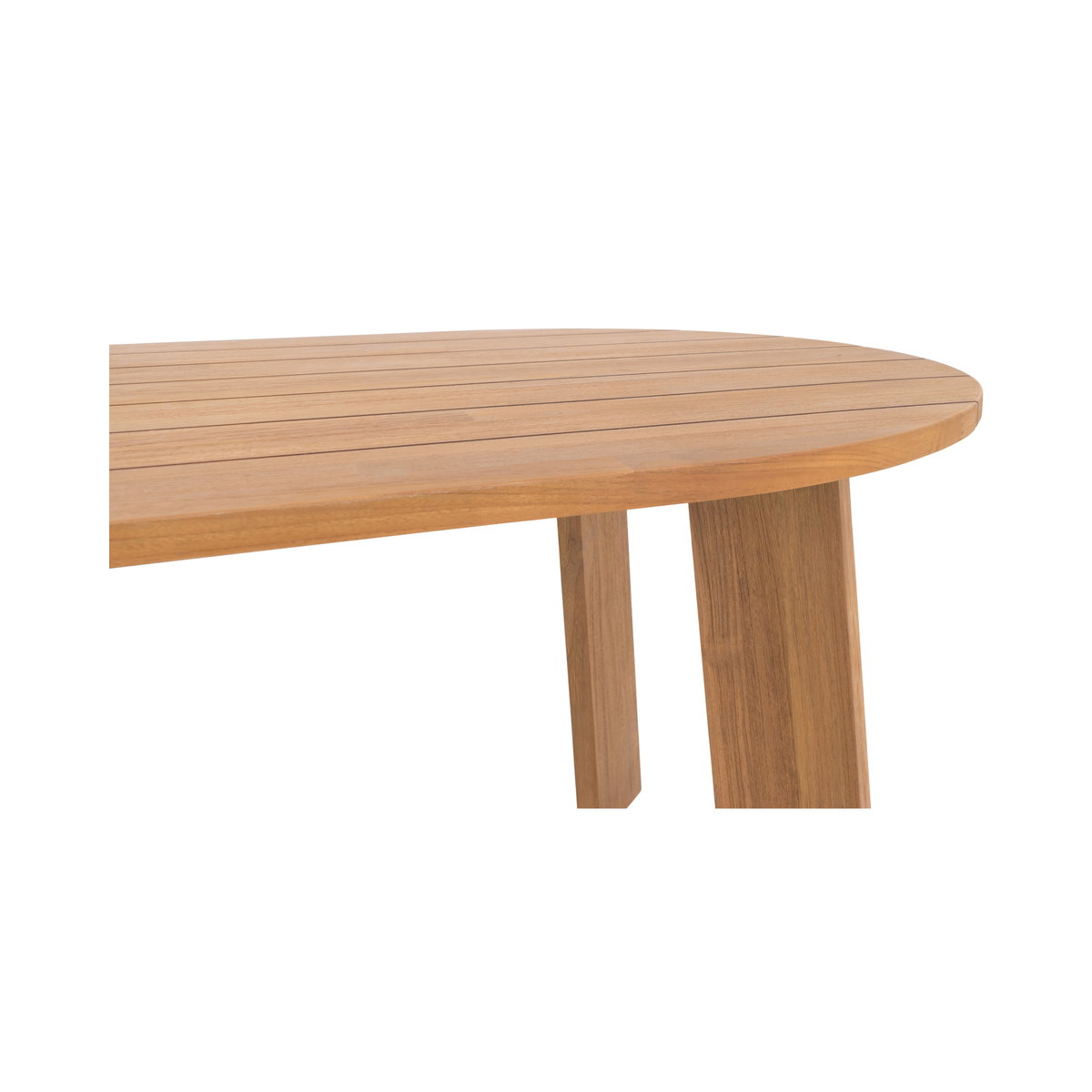 Delta Oval Outdoor Dining Table Natural, Outdoor Table by Moe's Home, 7' width x 2'6" height x 3'3.5" depth View 6