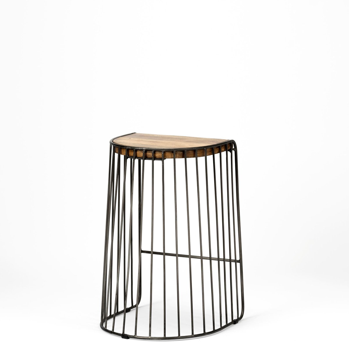Seagram Backless 25.6in Seat Counter Stool | Brown Wood with Black Metal, Counter & Bar Stool by Mercana, 20" length x 18" width x 25.6" height View 6