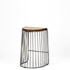 Seagram Backless 25.6in Seat Counter Stool | Brown Wood with Black Metal, Counter & Bar Stool by Mercana, 20" length x 18" width x 25.6" height thumbnail 6