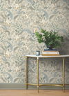 Peacock Garden Linen Peel & Stick Wallpaper thumbnail 1