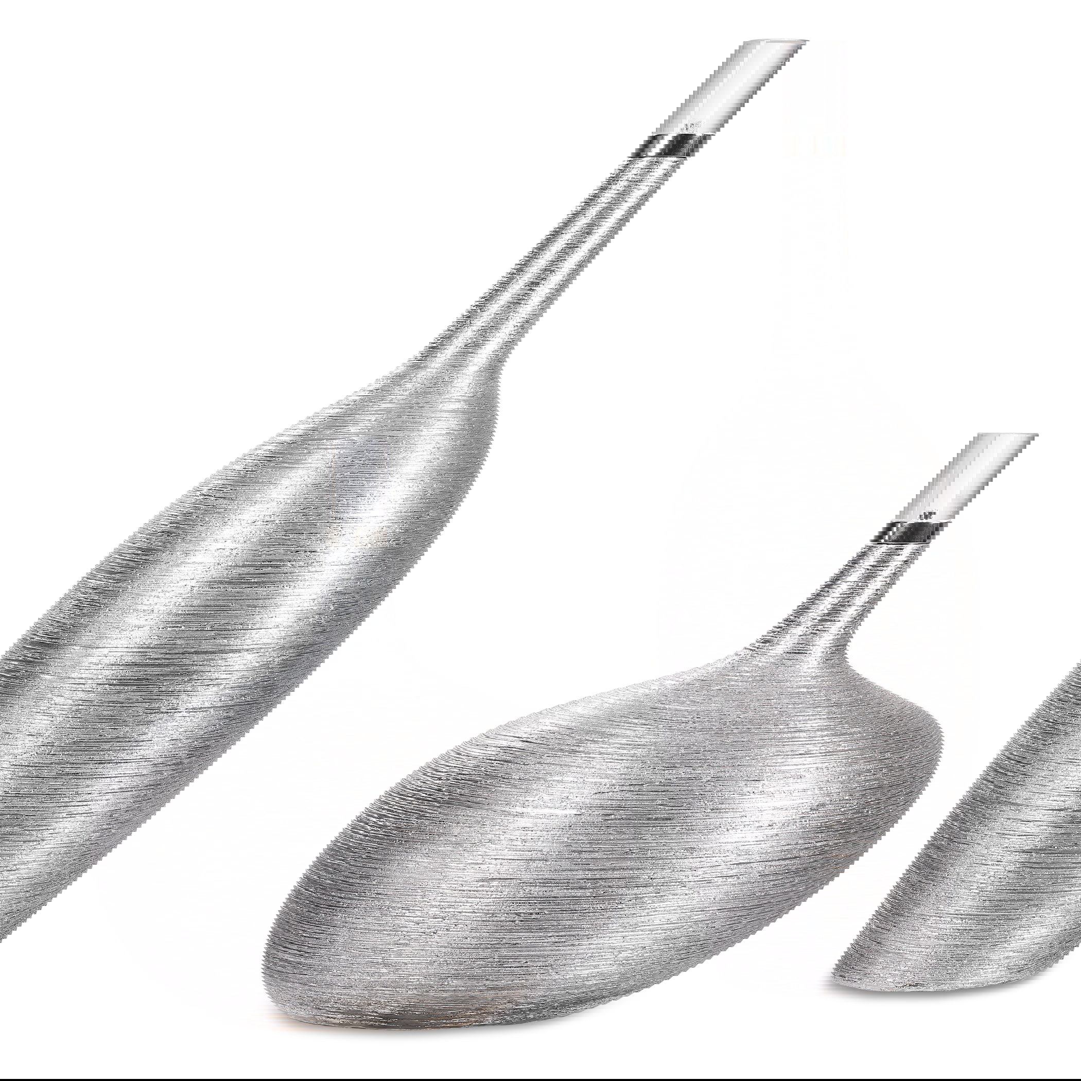 Gatsby Silver Ribbed Bottles, S/2 large image 