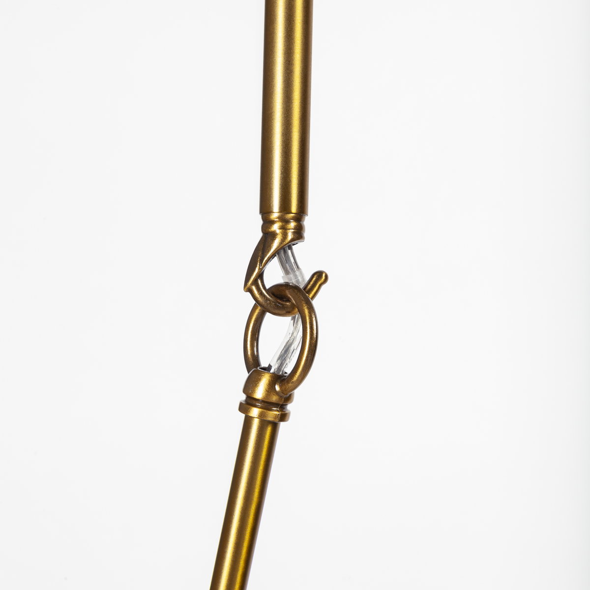 Desousa II (33.9'L x 8.8'W x 28'H) Brass-Toned Metal Multi-Arm Three Light Chandelier, by Mercana, 33.86" length x 8.75" width x 28" height View 5
