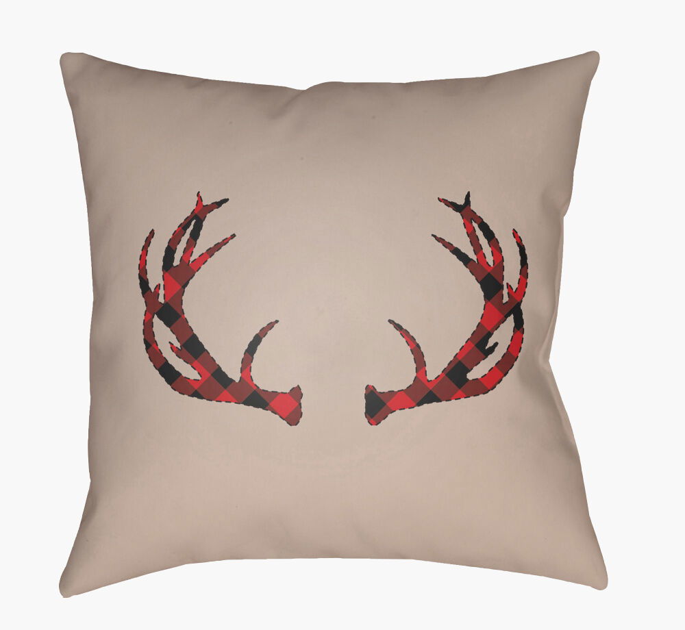Antlers Accent Pillow, Decorative Pillow by Surya, 20" length x 20" width