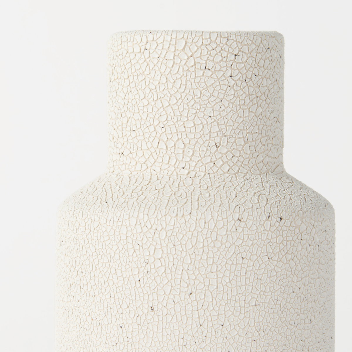 Salar  Cream Gourd Style Crackled Ceramic Vase, by Mercana, 4.53" length x 4.53" width x 11.02" height View 5