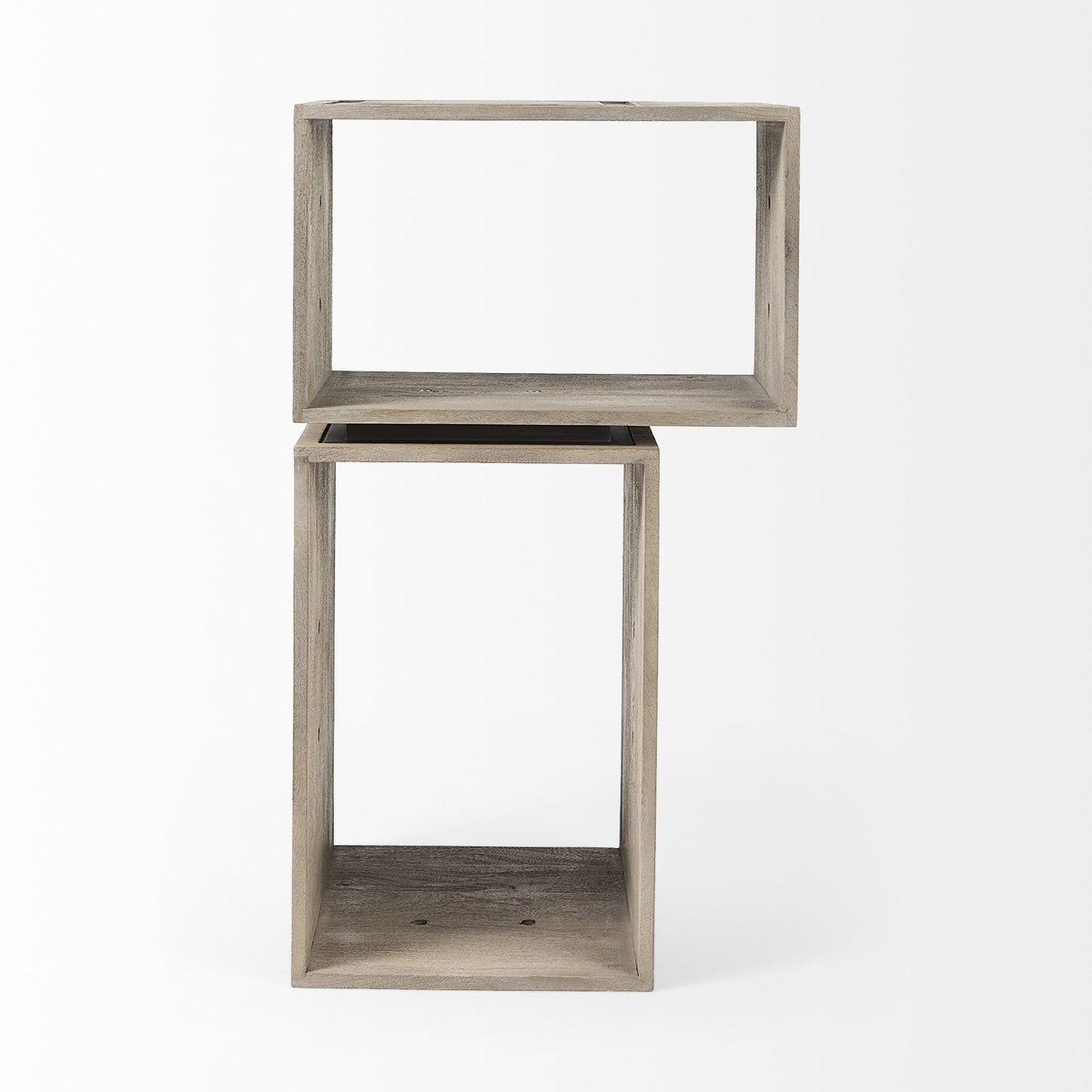 Simul (Set of 2) Light Brown Wood Modular Shelving Unit, Shelving & Bookcase by Mercana, 24" length x 16" width x 16" height View 10