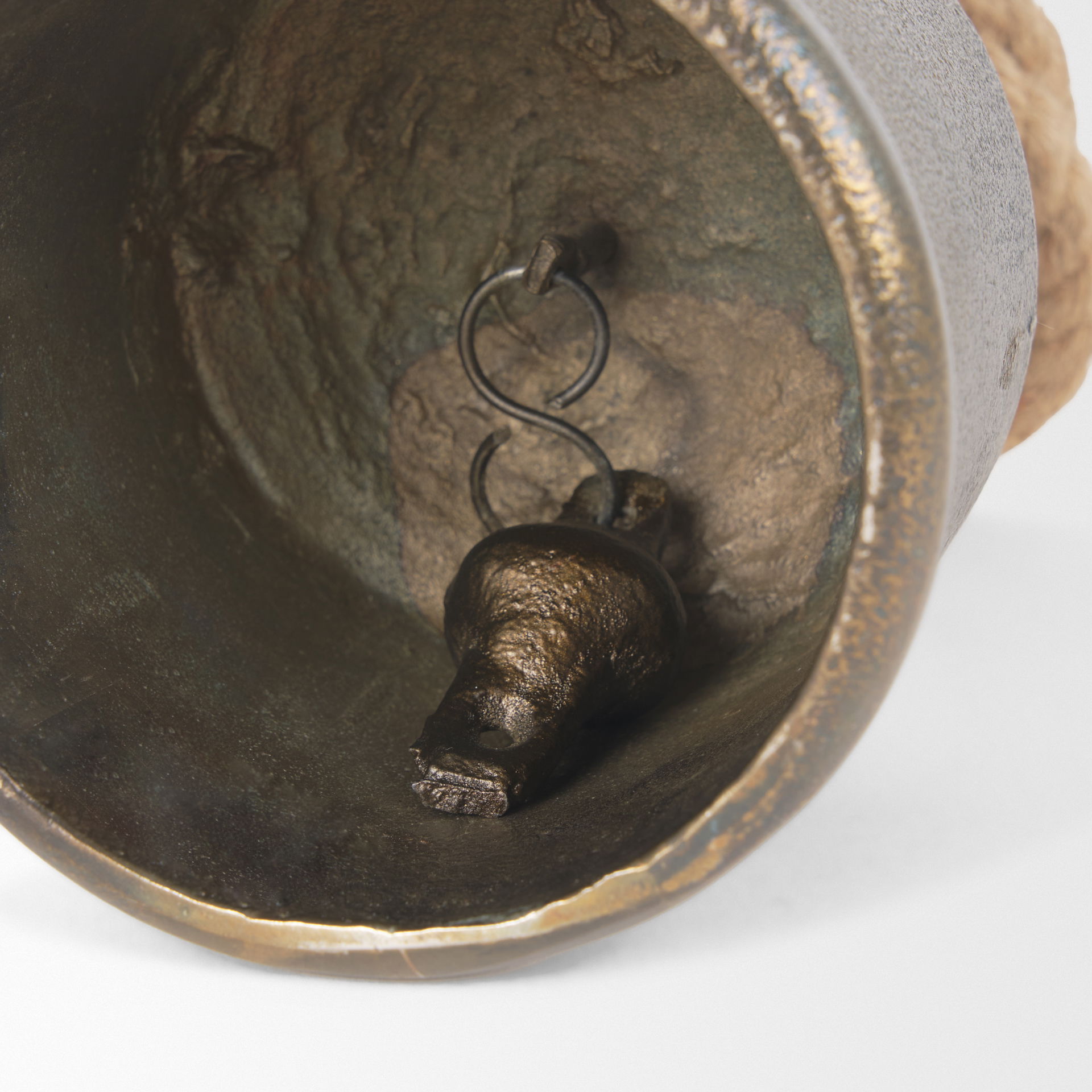 Quincy Medium Gold Metal Decorative Bell Object, Decorative Object by Mercana, 4.75" length x 4.75" width x 7" height View 11