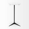 Ballatine II 15L x 15W x 27L White Marble Round Top White with Black Metal Base Accent Table, Side & End Table by Mercana, 15" length x 15" width x 27" height thumbnail 4