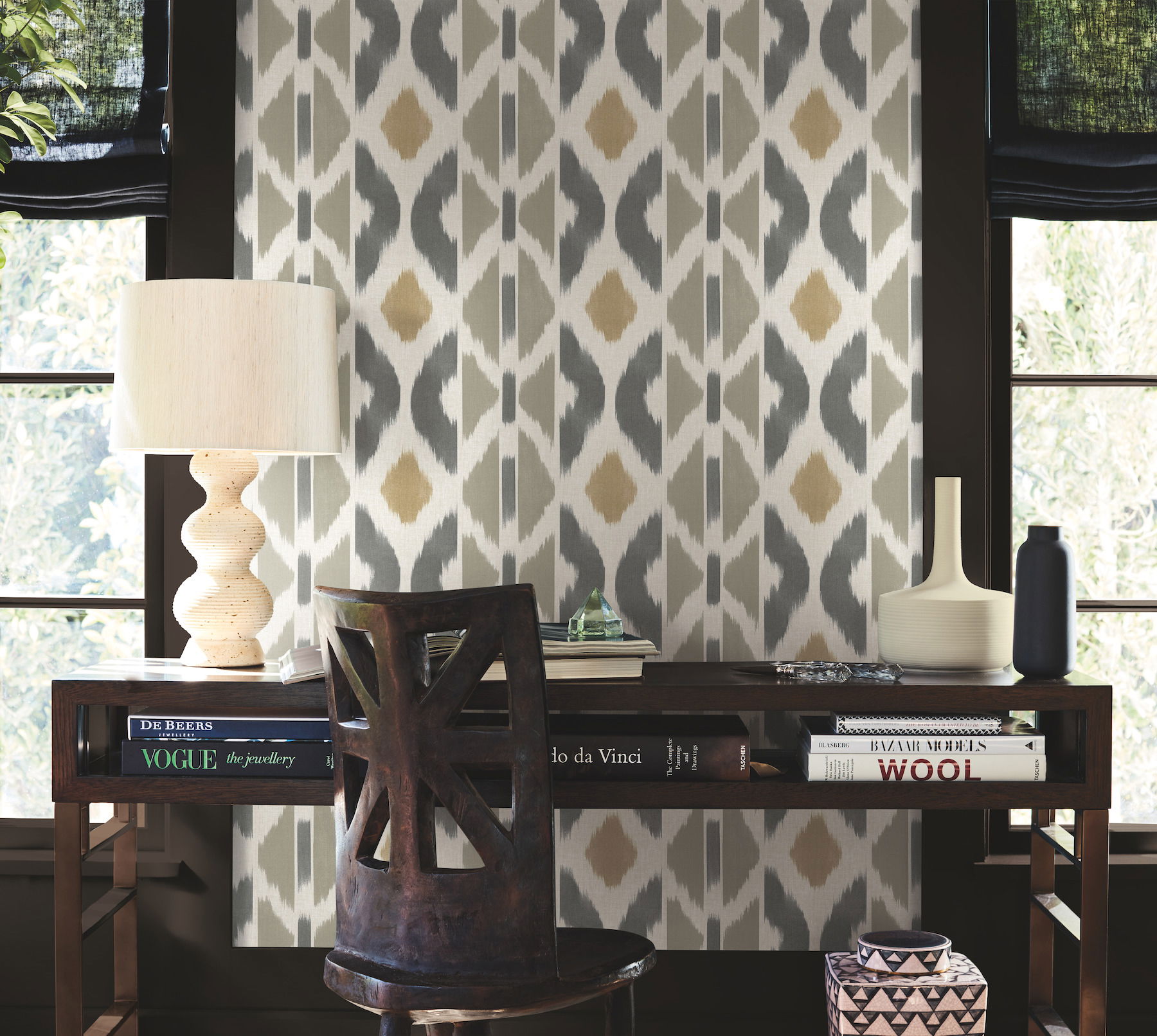 Patan Taupe Wallpaper large image 