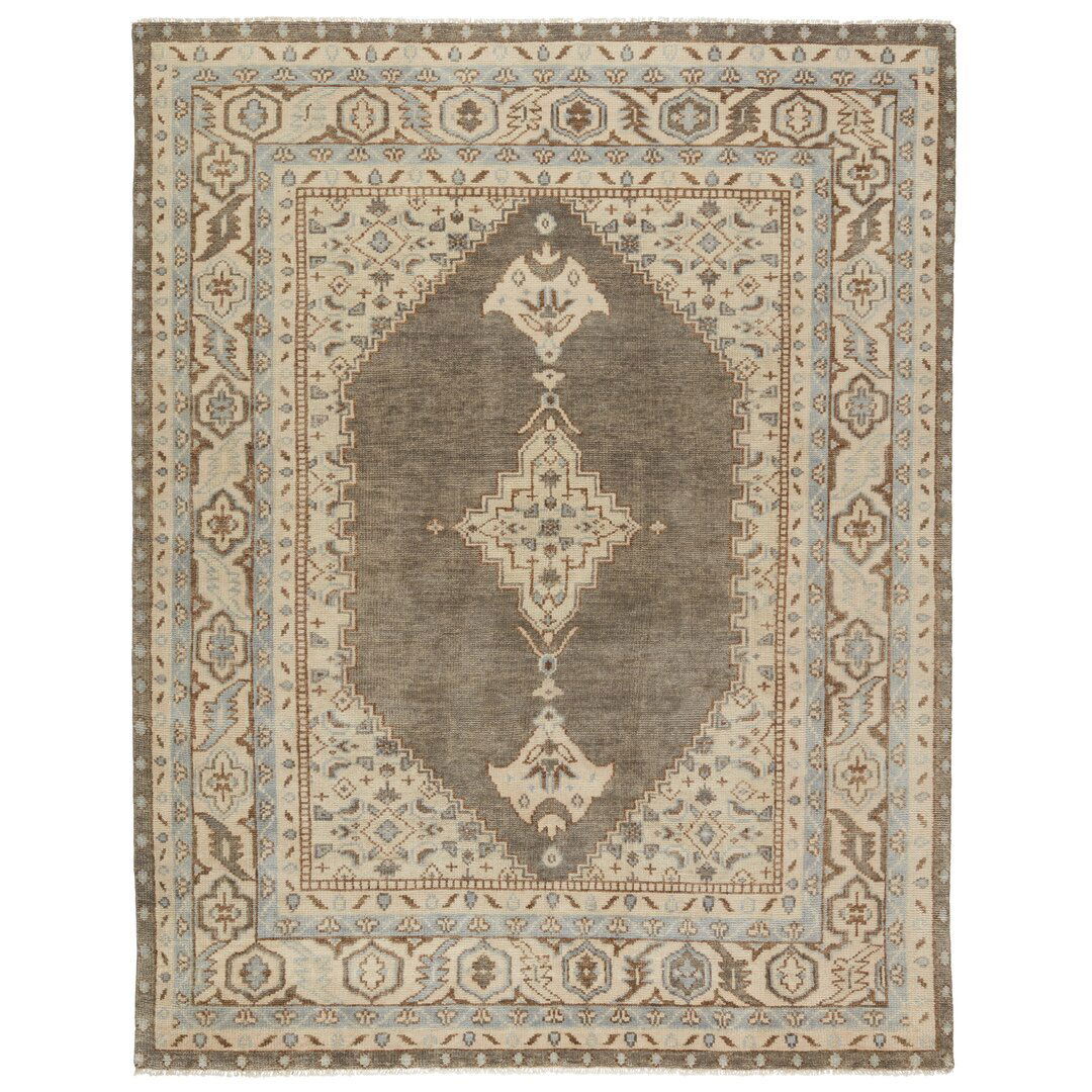 Jaipur Living Farwell Handknotted Medallion Blue Ivory Area Rug large image 