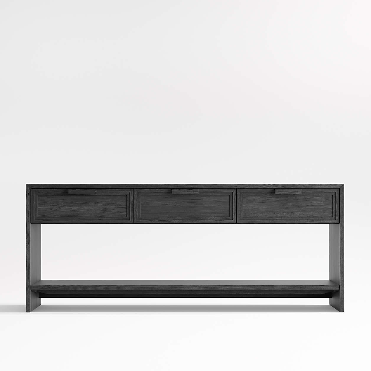 Online Designer Hallway/Entry Calypso 72" Rectangular Black Wood Storage Console Table