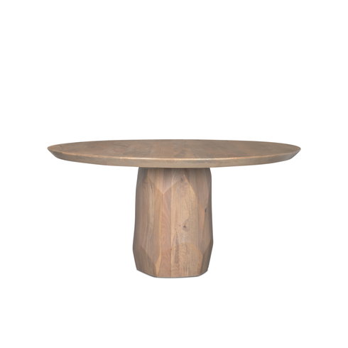 Fitzgerald 60" Round Pedestal Dining Table | Light Brown Wood | Seats 6
