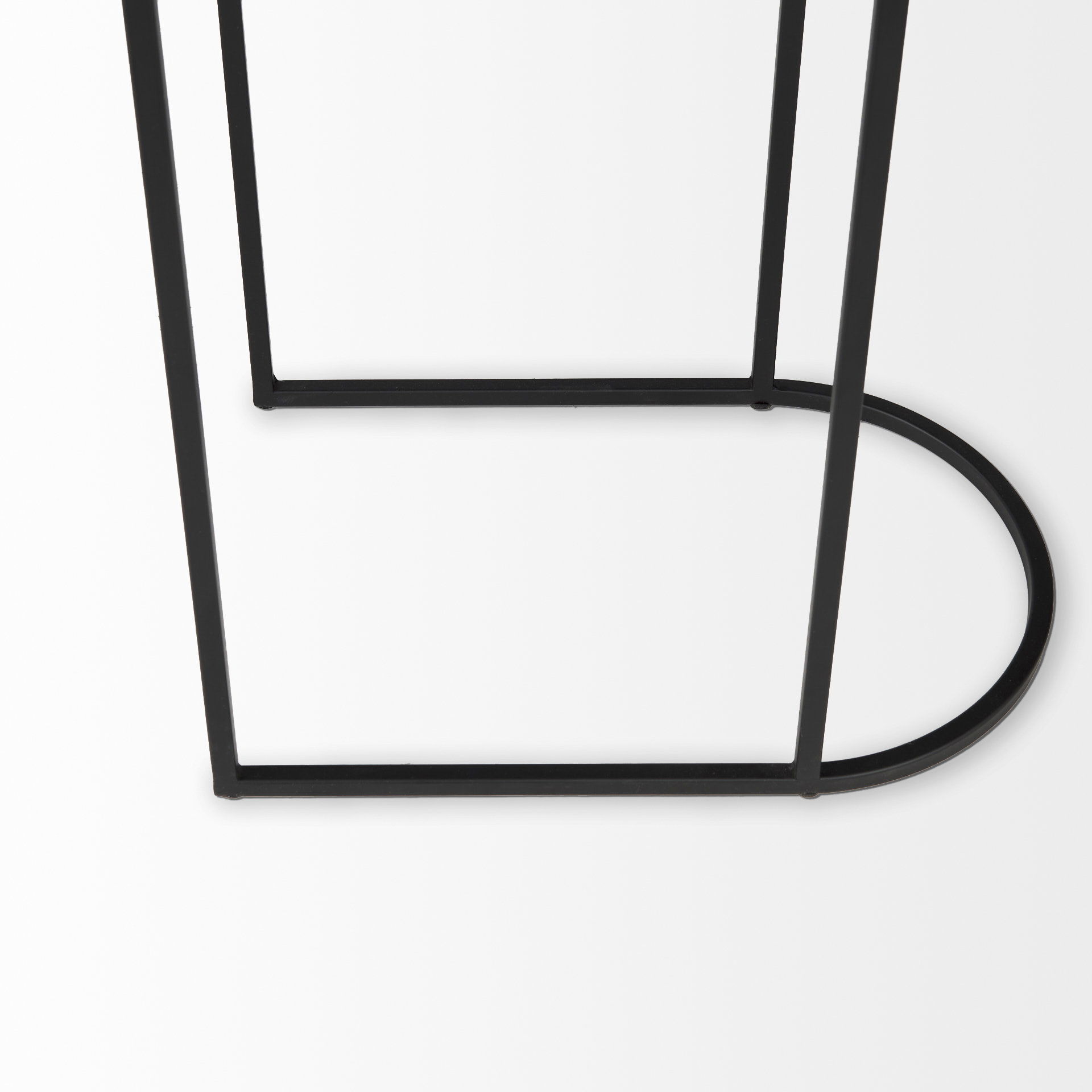 Celine 24.2 L x 12.6 W x 22.4 H Set of Two Black/Silver Metal and Glass Nesting Accent Tables, Side & End Table by Mercana, 24.21" length x 12.6" width x 22.44" height View 10