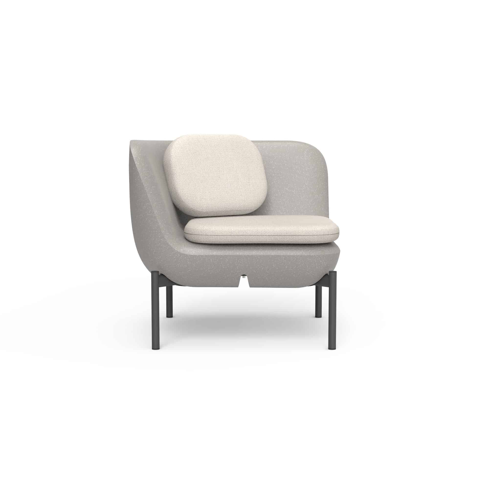 Inou Elements Corner Lounge Chair, Outdoor Furniture by Crescent Garden, 2'3.8" width x 2'2.4" height x 2'3.8" depth View 1