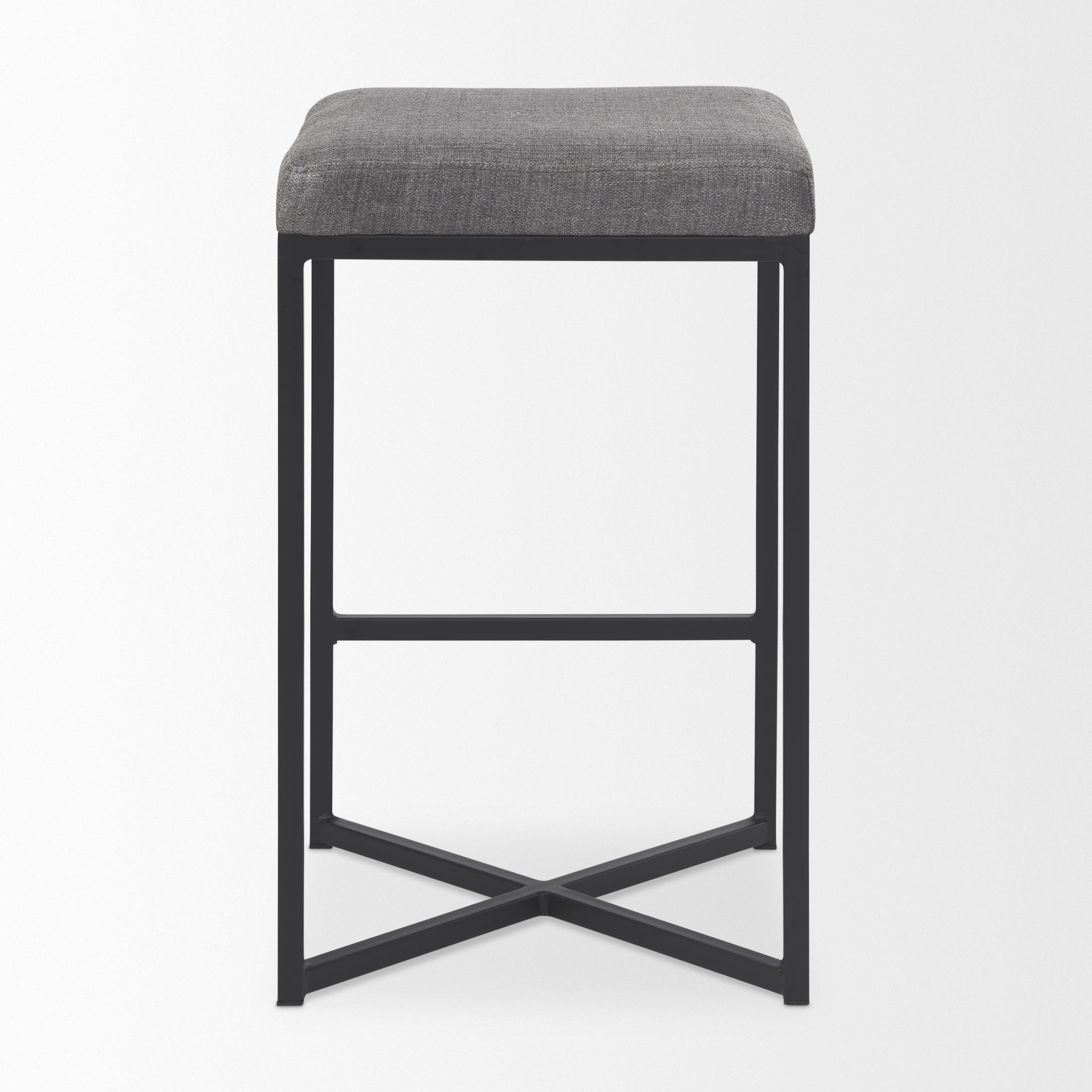 Frodo  Gray Fabric Seat with Black Iron Frame Counter Stool large image 