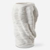 Stratified Matte White Vase, Decorative by Uttermost, 9" width x 13.75" height x 9" depth thumbnail 1