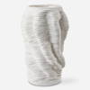 Stratified Matte White Vase, by Uttermost, 9" width x 13.75" height x 9" depth thumbnail 1
