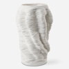 Stratified Matte White Vase, by Uttermost, 9" width x 13.75" height x 9" depth thumbnail 1