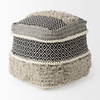 Darika  Black/White/Gray Cotton Pouf, Ottoman by Mercana, 16" length x 16" width x 16" height thumbnail 5