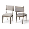 Tenton Open Back Dining Side Chair | Grey Fabric with Brown Wood, Dining Chair by Mercana, 23.5" length x 19" width x 36.75" height thumbnail 4