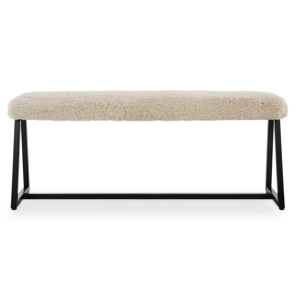Taupo Sheepskin Bench, Benche by Uttermost, 49" width x 21" height x 12" depth View 1