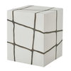 Rocklyn White Cube Garden Stool, Side & End Table by Uttermost, 13" width x 16.25" height x 13" depth thumbnail 4