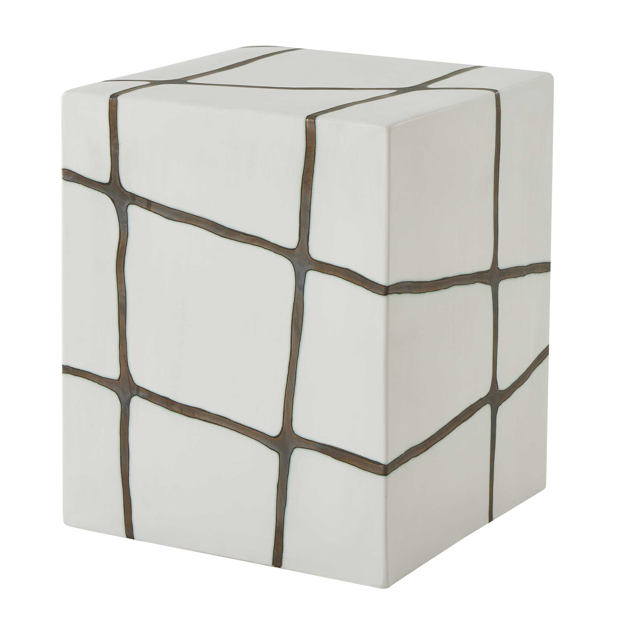 Rocklyn White Cube Garden Stool large image 