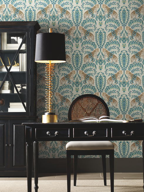 Jungle Leopard Taupe Wallpaper