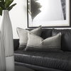 Zadie 20x20 Light Gray and Dark Gray Fabric Color Blocked Pillow Cover, Decorative Pillow by Mercana, 20" length x 20" width x 0.2" height thumbnail 5
