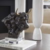 Bison Bust Bronze Sculpture, Decorative by Uttermost, 11" width x 13.25" height x 8" depth thumbnail 2