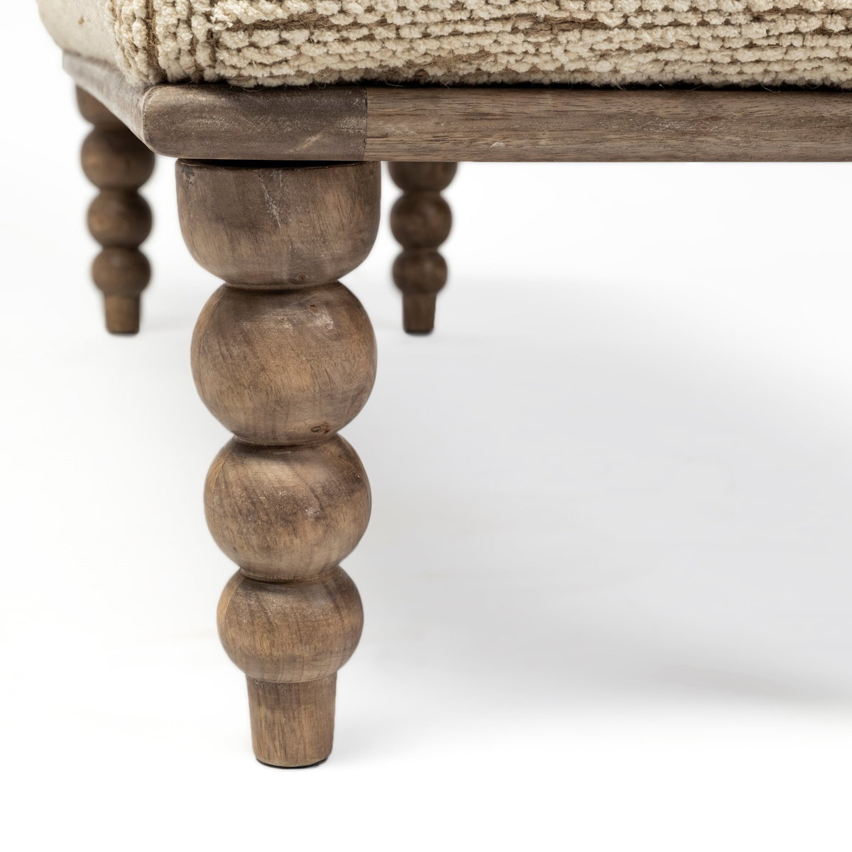 Alder II 55L x 16W Cream Upholstered Seat Wooden Base Accent Bench, Benche by Mercana, 55" length x 17" width x 18" height View 8