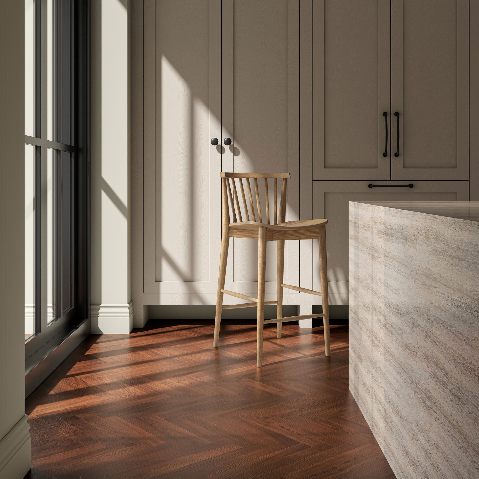 Marley Counter Stool Oak, Counter & Bar Stool by Moe's Home, 18" width x 37" height x 20" depth View 8